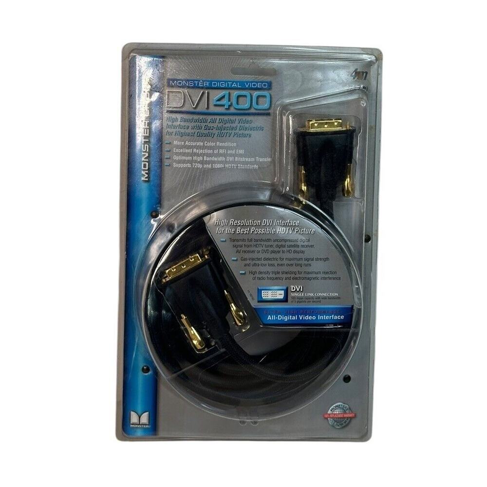 Monster Digital 24k Gold Video Cable DVI 400 4m 13ft DVI Male/DVI Male HDTV PC